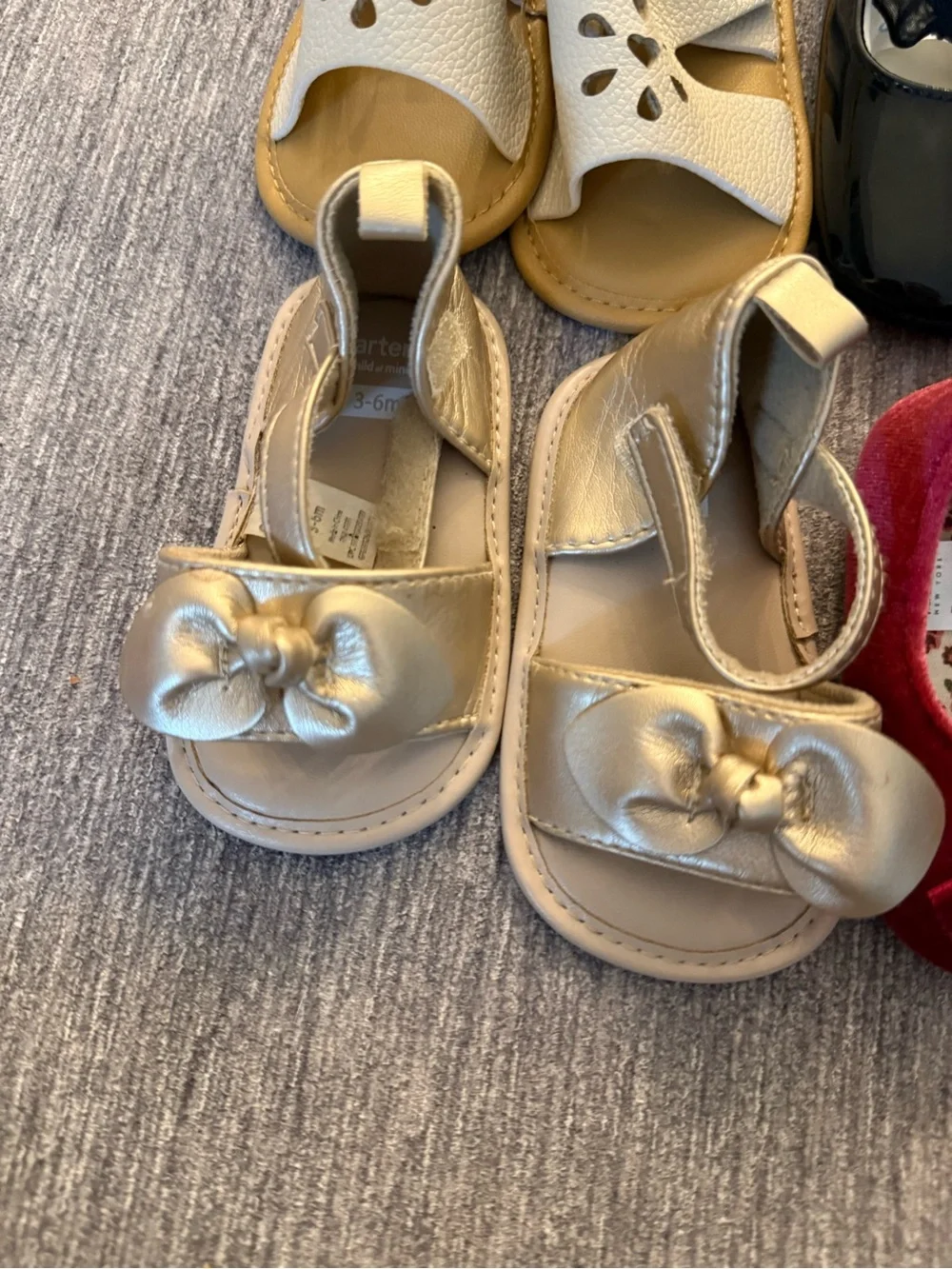 Bundle 3/6 month size baby girl shoes
